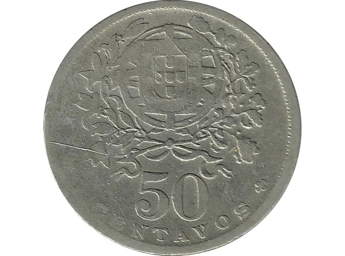 PORTUGAL 50 CENTAVOS 1927 TB-