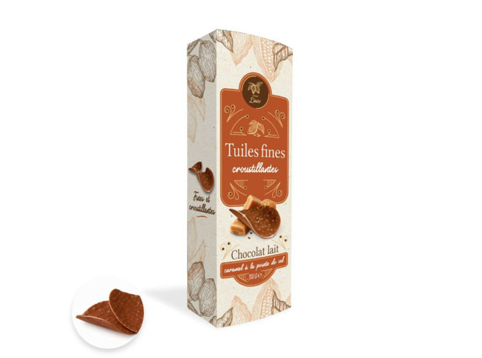Tuiles Chocolat Lait Caramel Pointe de Sel Noël