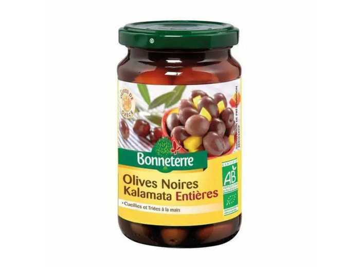 Olives Noires Kalamata entières-320g-Bonneterre