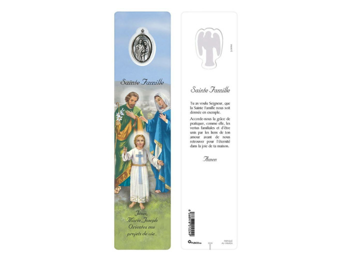 Signet plastifié avec médaille STE FAMILLE