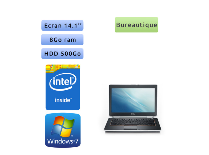 Dell Latitude E5430 - Windows 7 - 1,9Ghz 8Go 500Go - 14.1 - Webcam - Ordinateur Portable PC