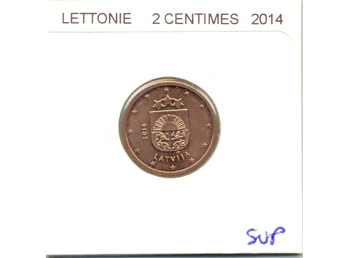 LETTONIE 2014 2 CENTIMES SUP