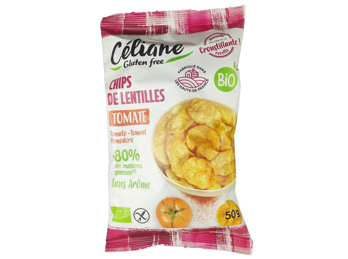 Chips de Lentilles Tomates Sans Gluten 50g Bio