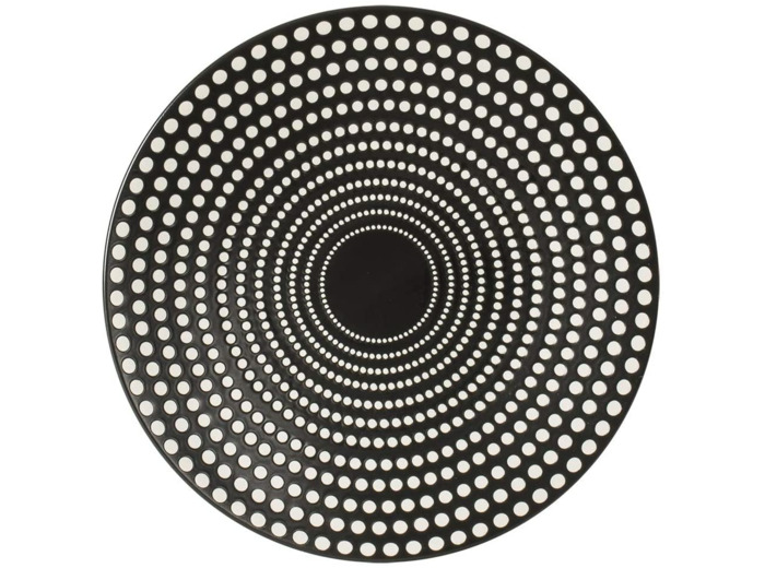 Assiette de présentation - Plat tarte -  Galaxy  pois - noir et blanc - 31 cm
