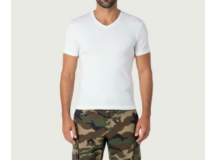 Tee-shirt col V Eminence (manches courtes homme Pur coton)