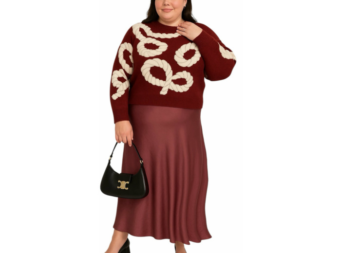 Jupe satinée pourpre Cynthia