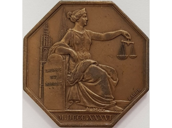 DEPARTEMENT D'EURE ET LOIR COMPAGNIE DES NOTAIRES LEGES ET MORES BRONZE TTB+ N1