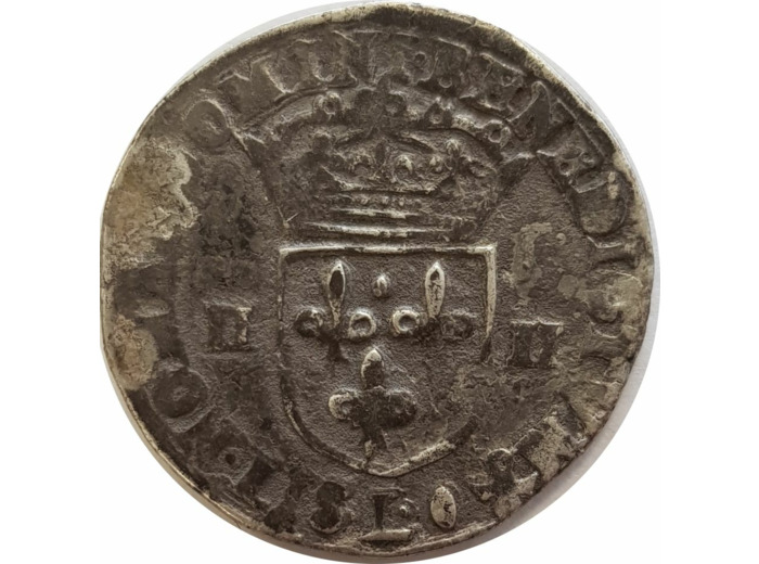 HENRI IV (1589-1610) QUART D'ECU 1597 L (Bayonne) 3ème Type TB-