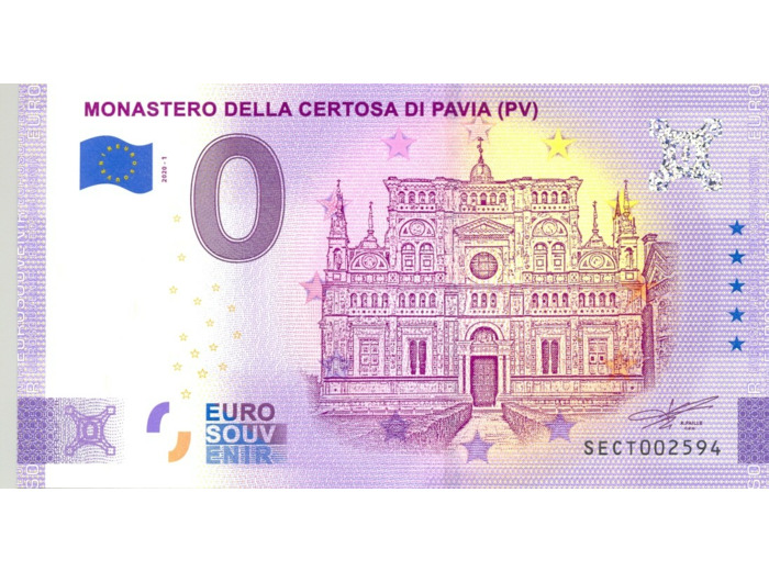 ITALIE 2020-1 MONASTERO DELLA CERTOSA DI PAVIA BILLET SOUVENIR 0 EURO