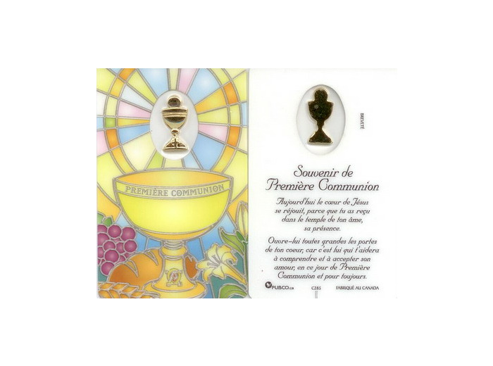 Carte-prière avec insertion VITRAIL- COMMUNION