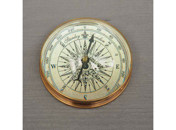 Boussole ronde dôme laiton 4x8cm