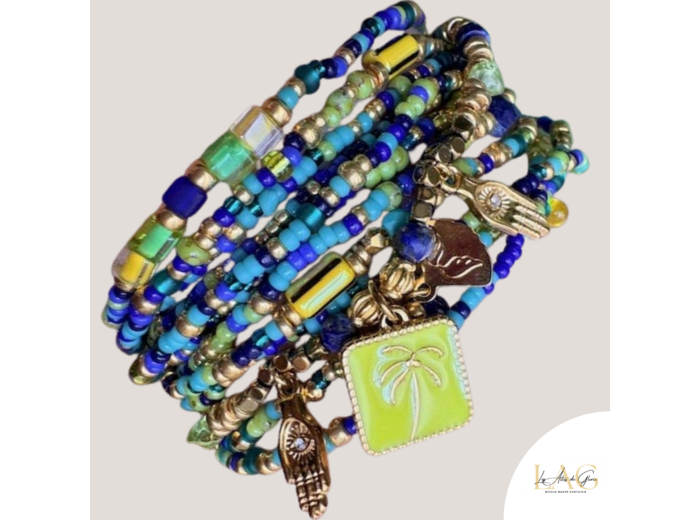 BRACELET MULTIRANGS AMULETTE D'HÉLIOS