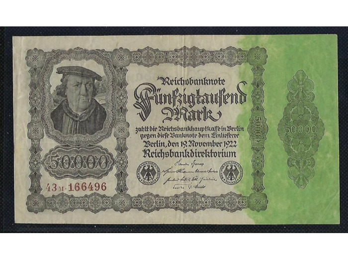 Allemagne 50000 MARKS 19 11 1922 SERIE 43 M.166496 TTB
