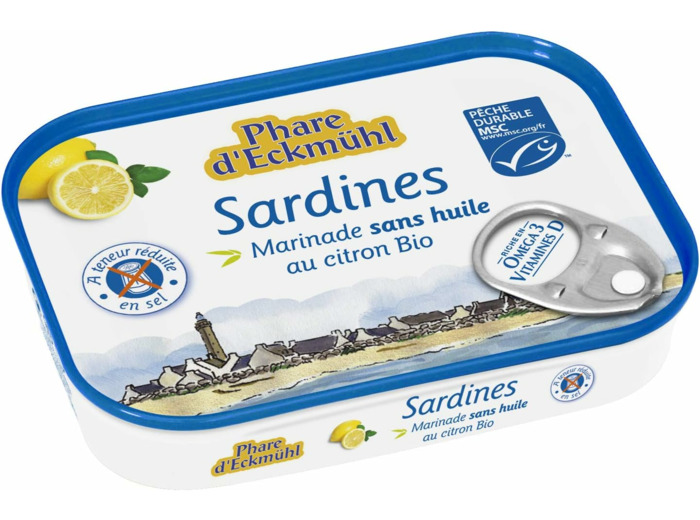 Sardines sans huile citron hyposode 115g Phare d Eckmühl