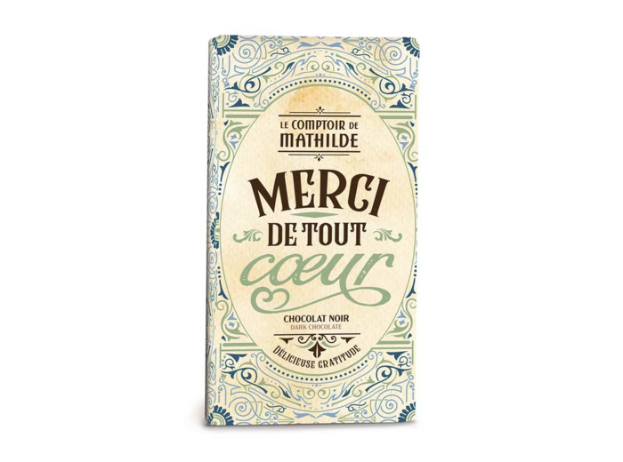 Tablette "Merci" - Chocolat Noir - 90G