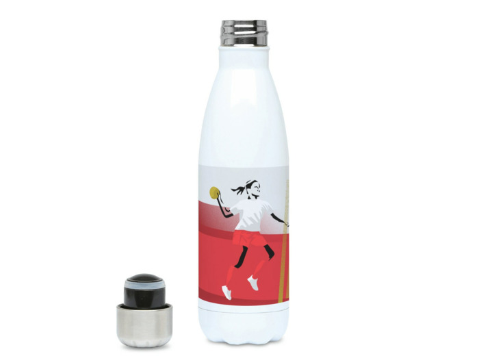 Gourde isotherme handball féminin "La handballeuse" - Personnalisable