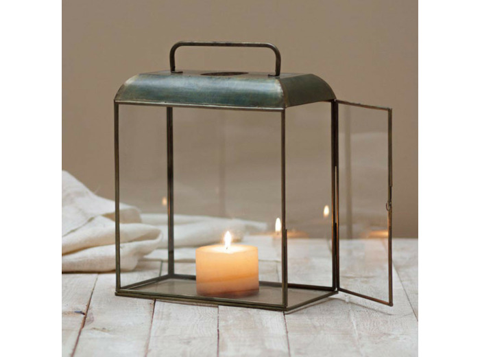 Grande lanterne rectangulaire anse fixe Atina 41x17x31cm