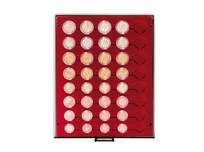 Médaillier Box pour 5 Séries de pièces d'Euros sous capsules teinte fumée