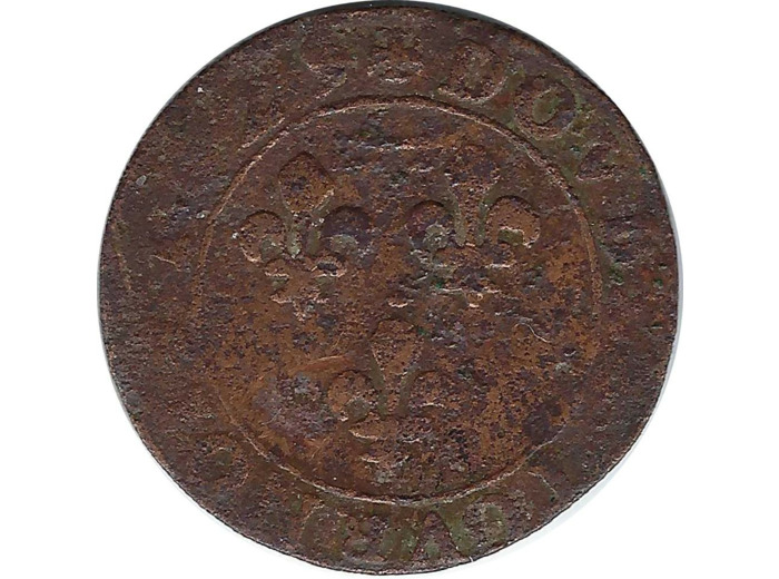 GASTON D'ORLEANS (1628-1657) DOUBLE TOURNOIS 1629 PRINCIPAUTE DE DOMBES B+ 2gr48