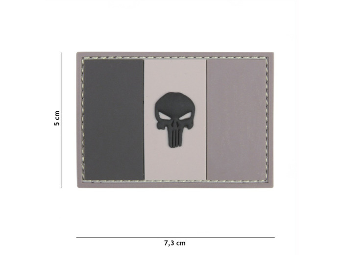 Patch 3D PVC  Punisher France (gris/noir)