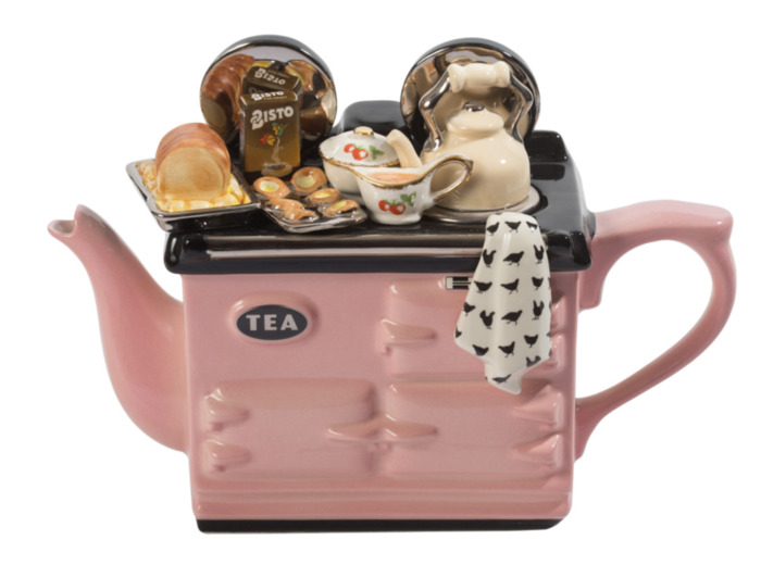 Théière excentrique anglaise cuisinière AGA rose