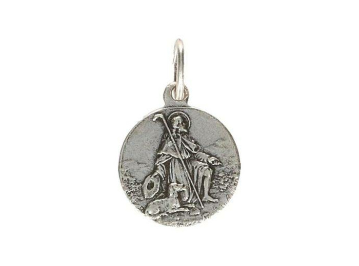 Médaille 18mm en Métal Argenté - SAINT ROCH