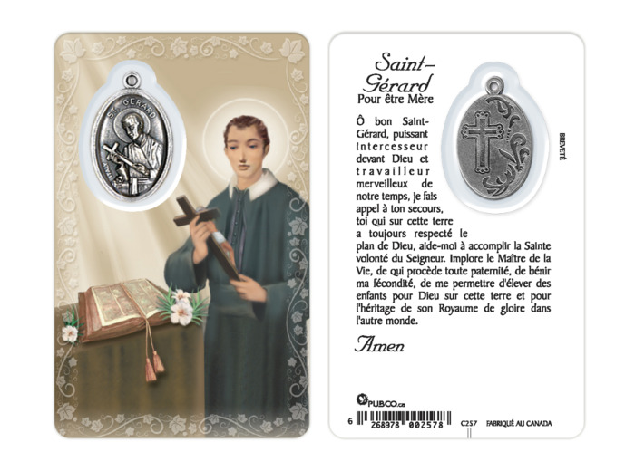 Carte prière avec insertion- ST GERARD