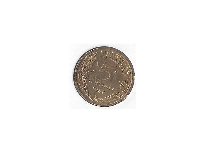 FRANCE 5 CENTIMES LAGRIFFOUL 1982 SUP-