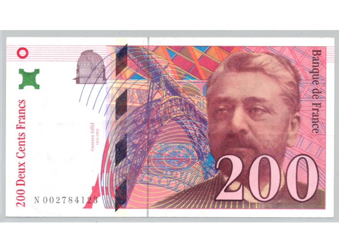 FRANCE 200 FRANCS EIFFEL 1995 Alphabet N 0027 SUP