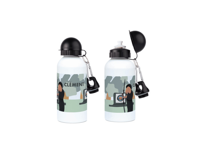 Gourde aluminium de tir à l'arc "L'archer" - personnalisable