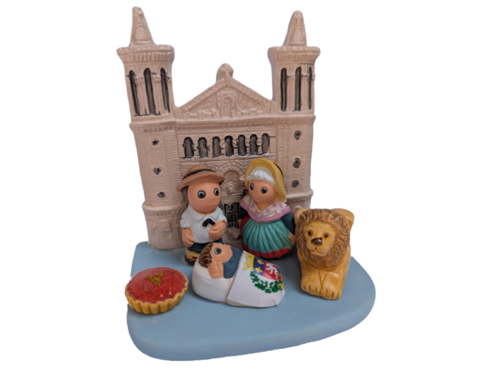 CRECHE en céramique BLOC 8x7cm- BASILIQUE DE FOURVIERE