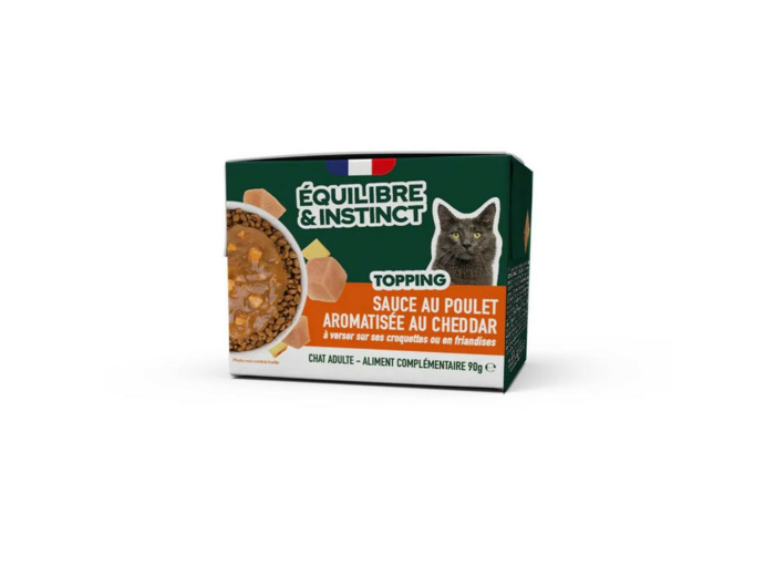 Équilibre & Instinct, TOPPING Sauce au poulet aromatisée au cheddar - 90g