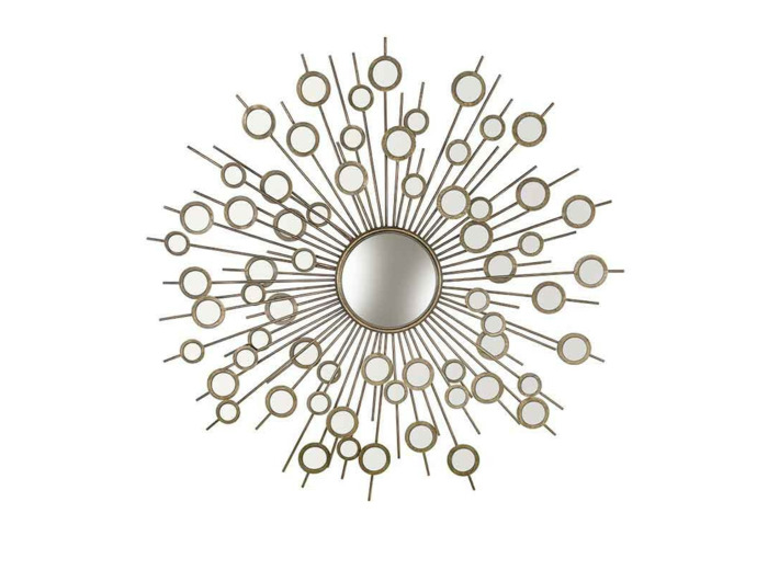 Miroir multifacette métal doré 114cm