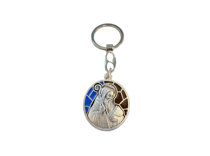 Porte clé en métal avec relief 30mm - Bicolore - Saint Benoît