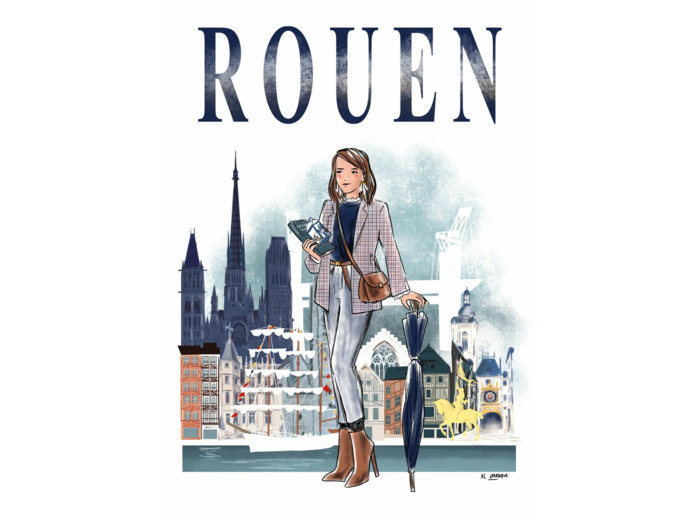 Rouen- affiche, carte