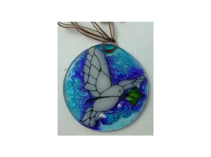 Médaillon verre diamètre 7cm- COLOMBE