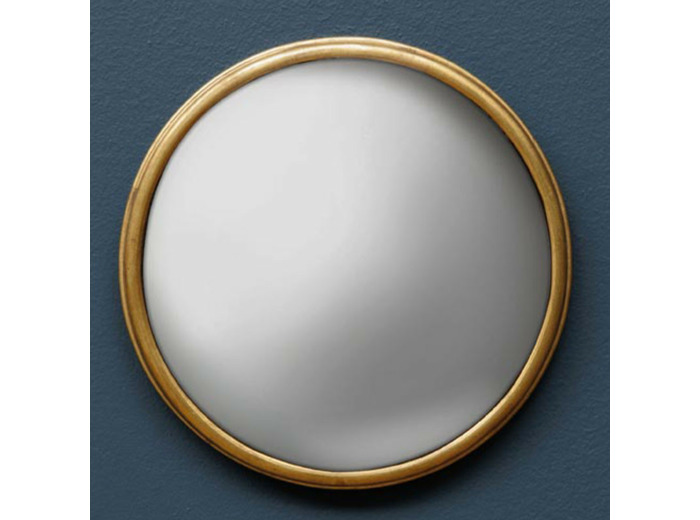 Petit miroir convexe moucheté doré 14cm