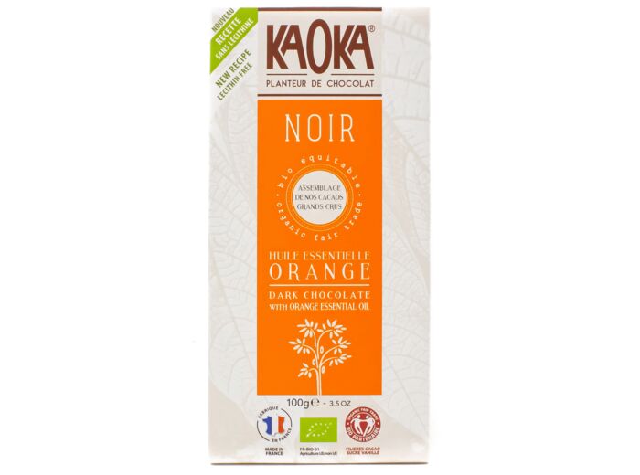 Tablette de Chocolat Noir Huile Essentielle d'Orange Bio 100g