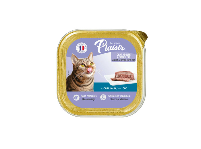 Repas Plaisir chat, Pâtée au cabillaud - 100g