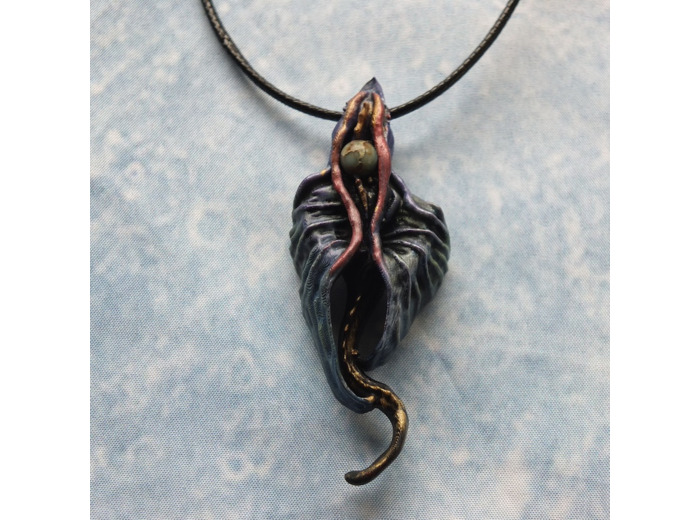 Pendentif "Le vol du dragon" pierre naturelle Jaspe Aqua