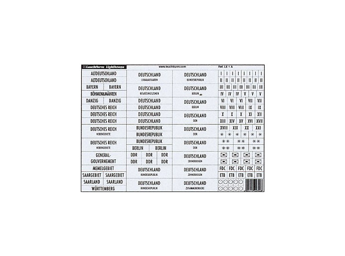 ETIQUETTES AUTOCOLLANTE POUR LE CLASSEMENT TIMBRES ALLEMAND 327923