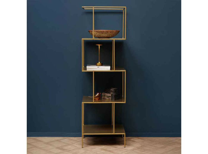 Etagère Iscala dorée fer 178x55x46cm