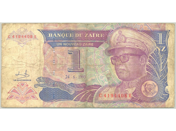 ZAIRE 1 NOUVEAUX ZAIRE 24-06-1993 SERIE C 4194408E TB+