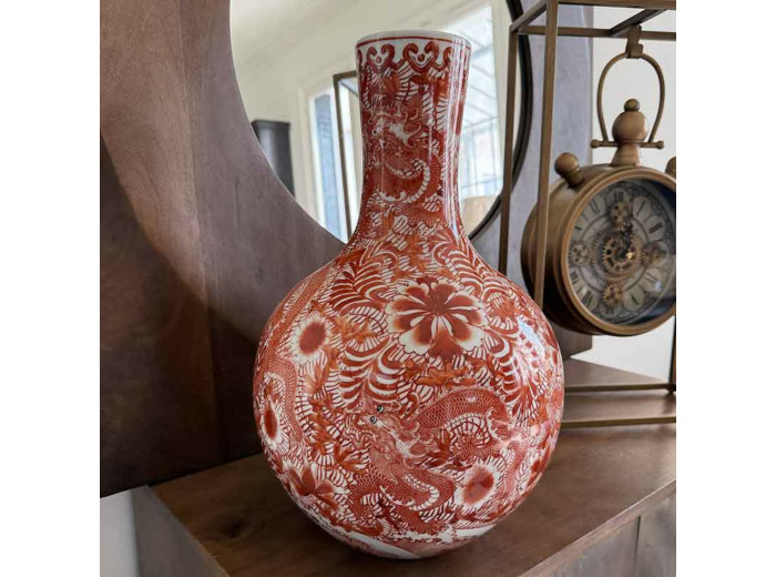 Vase céramique corail Dragon 53x38cm