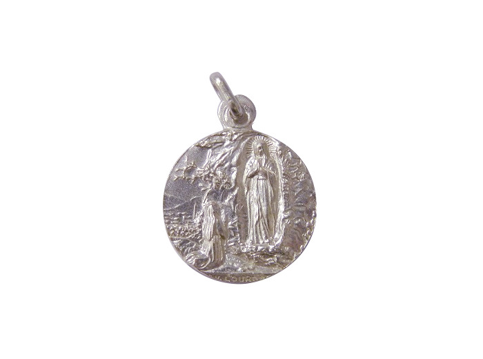 Médaille 18mm en Argent 925 - ND DE LOURDES