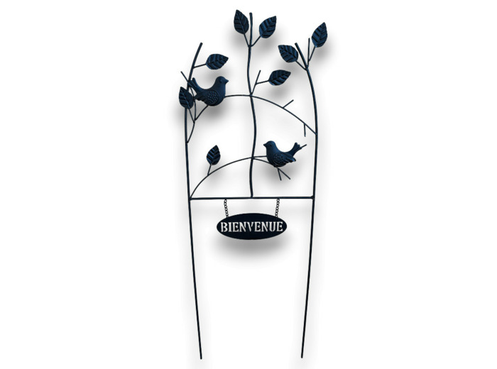 Treillage jardin fer Bienvenue 29x1x60cm