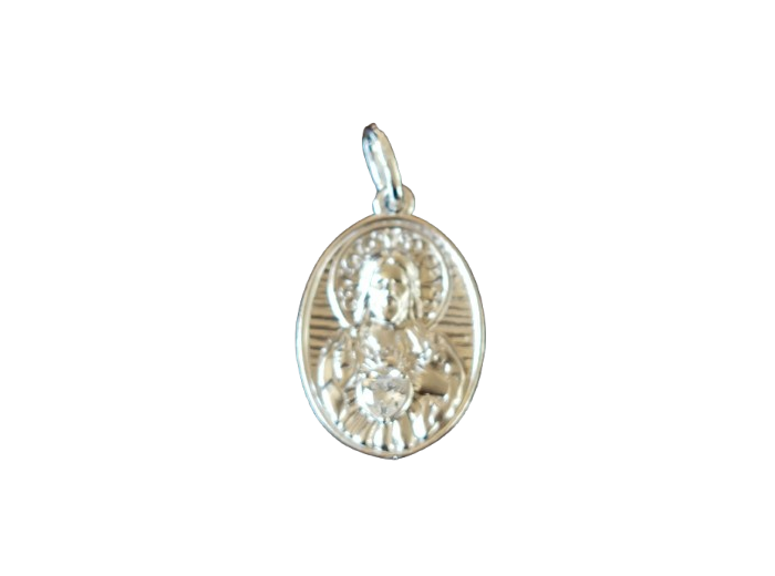 Médaille 19mm en Argent 925 + Zirconium- Sacré Coeur de Jésus
