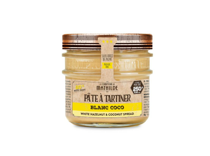 Pâte à tartiner Blanc Noisette Noix de Coco 250G