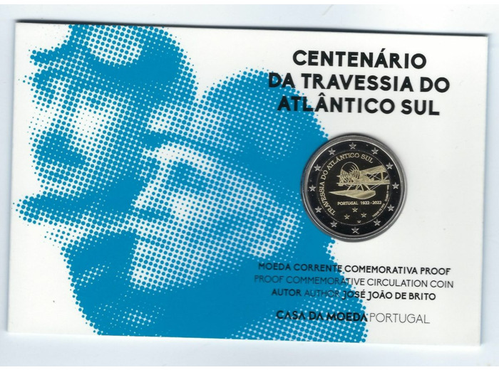 PORTUGAL 2022 2 EURO COMMEMORATIVE TRAVERSIA DO ATLANTICO SUL PROOF