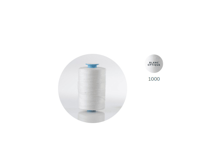 ZX 75 - 1000 BLANC FIL À COUDRE 100% POLYESTER TRÈS RÉSISTANT bobine 1000m